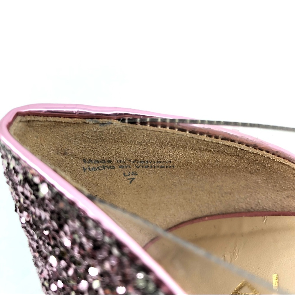 Aldo Pink Sequin Clear Cinderella Style Stiletto Heels - Picture 8 of 9